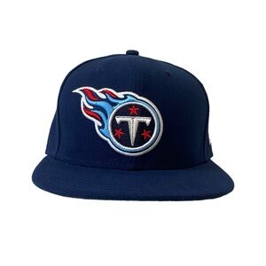 New Era NFL Official Tennessee Titans‎ Embroidered Logo Flat Bill Hat Size 7